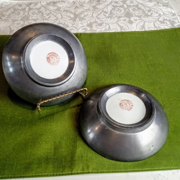 ACF Japanese Porcelain Ware Floral Pewter Bowls - Picture 4 of 6